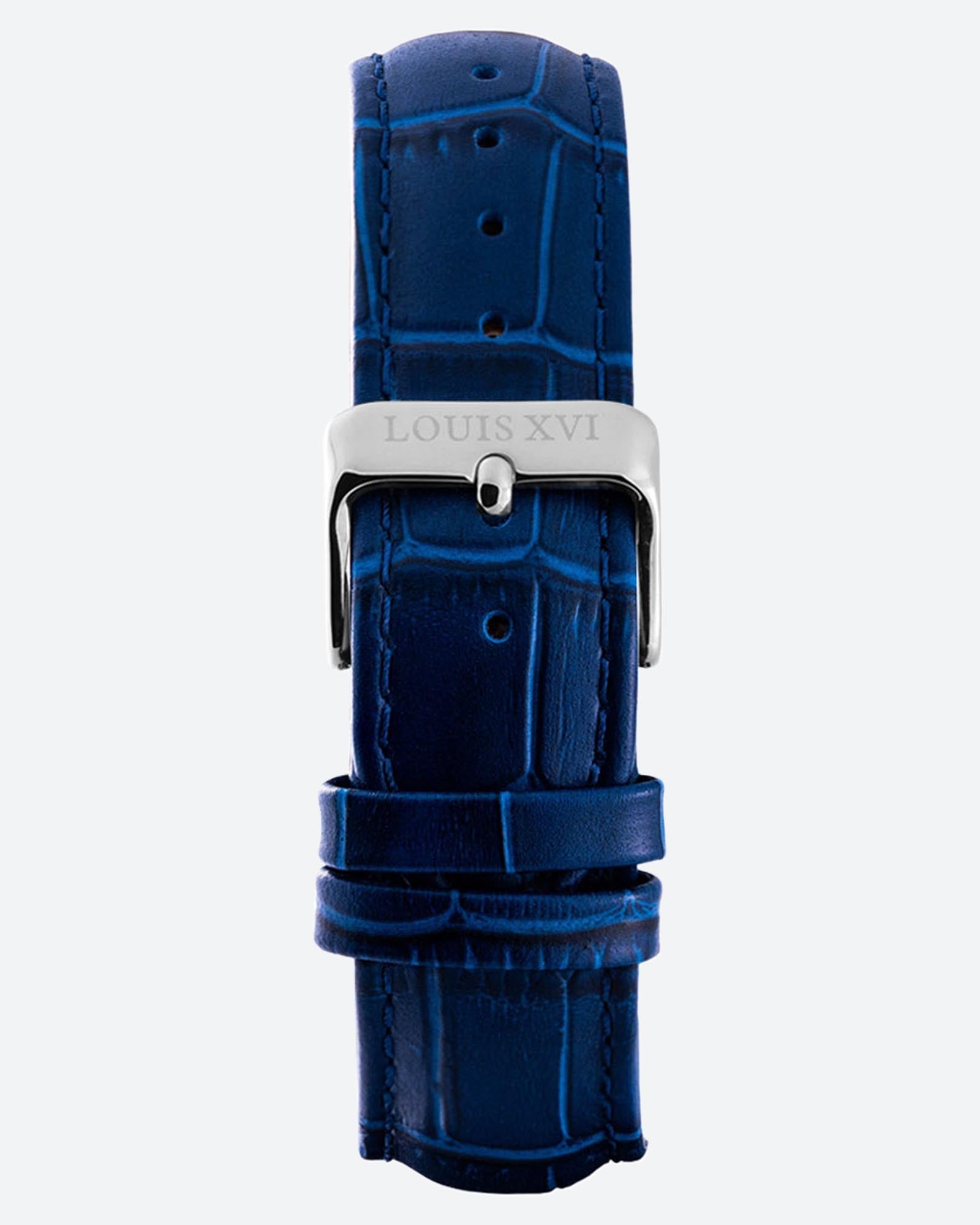 Leather Band - Blue/Silver