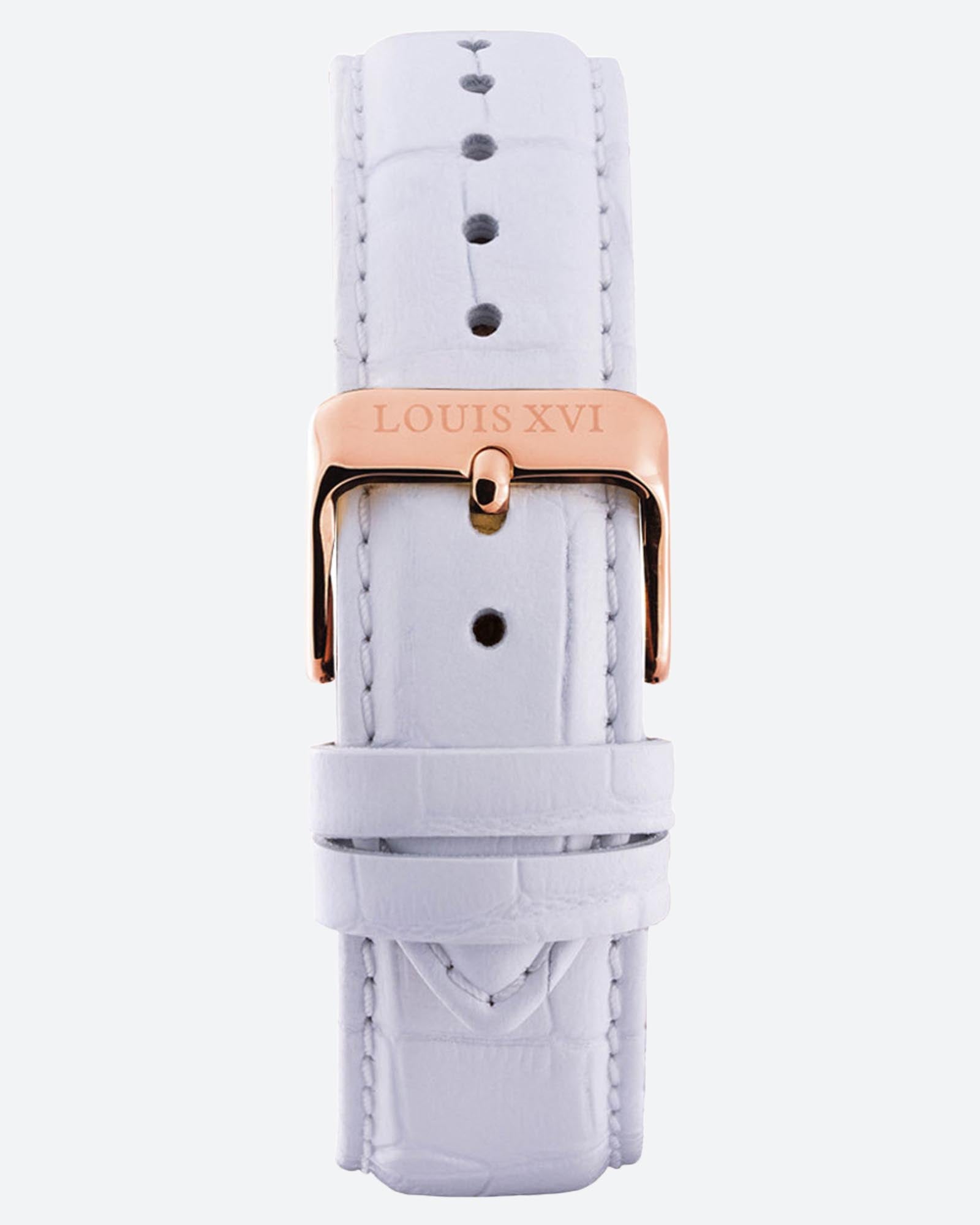 Leather Strap - White/Rose Gold