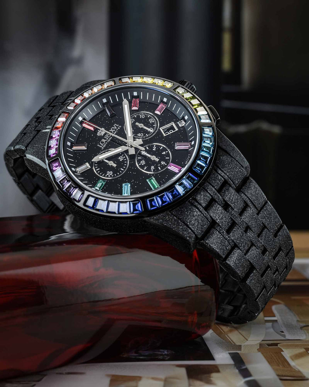 Majesté Frosted Iced Out 1129 Rainbow - 43mm