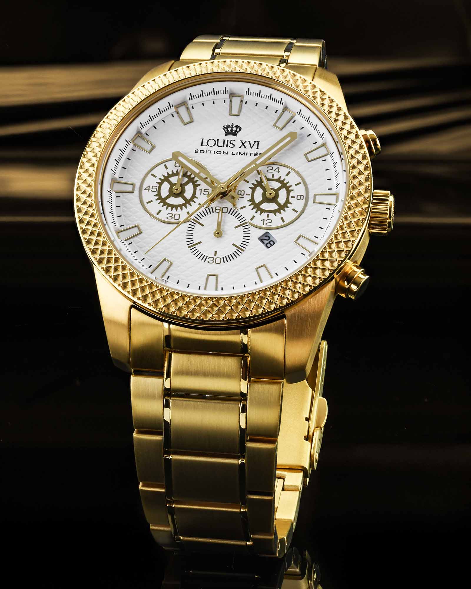 Mirage 3301 Chronograph Gold White